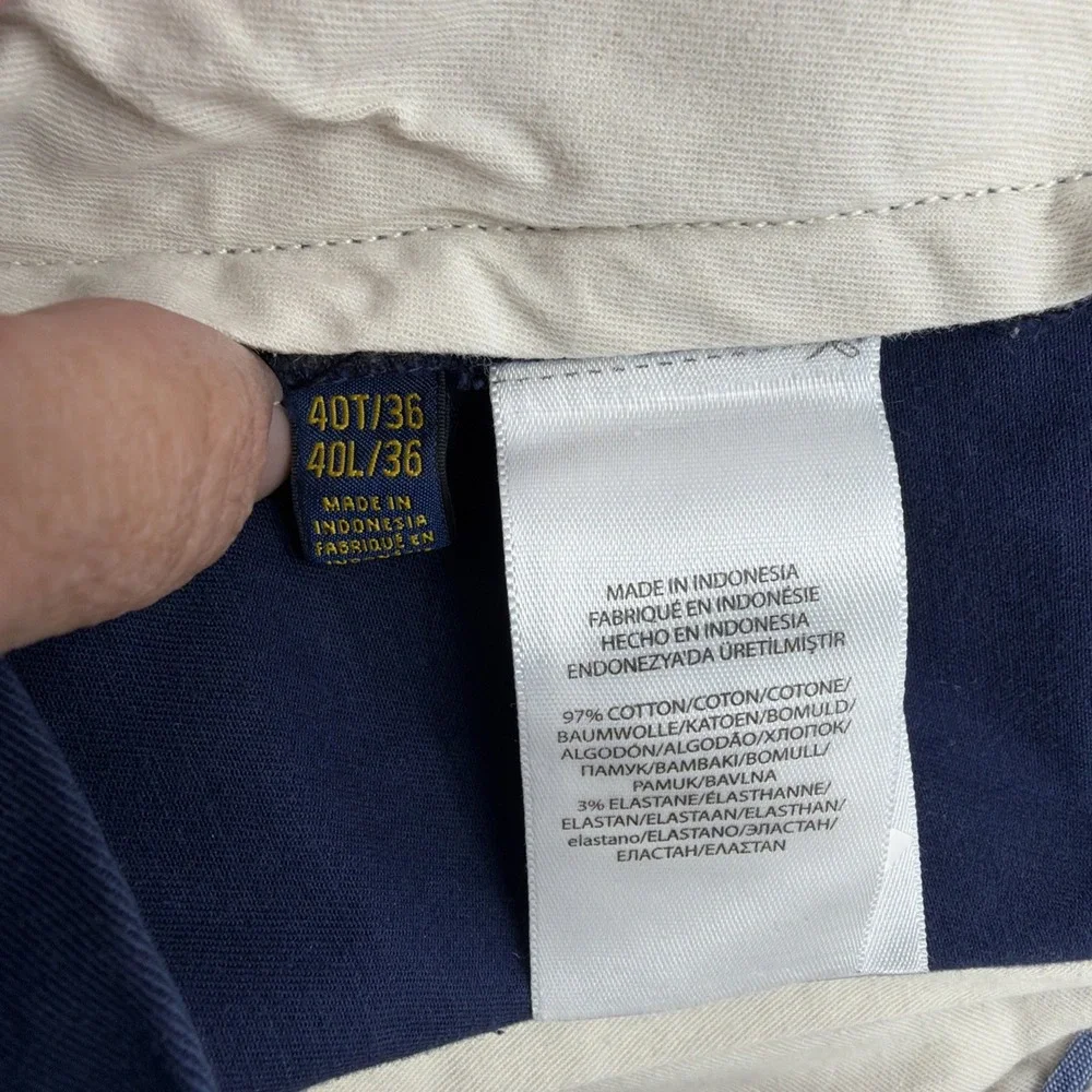 Polo Ralph Lauren Blue Chino Pants Men's 40T x35.5 Twill Stretch Classic Fit